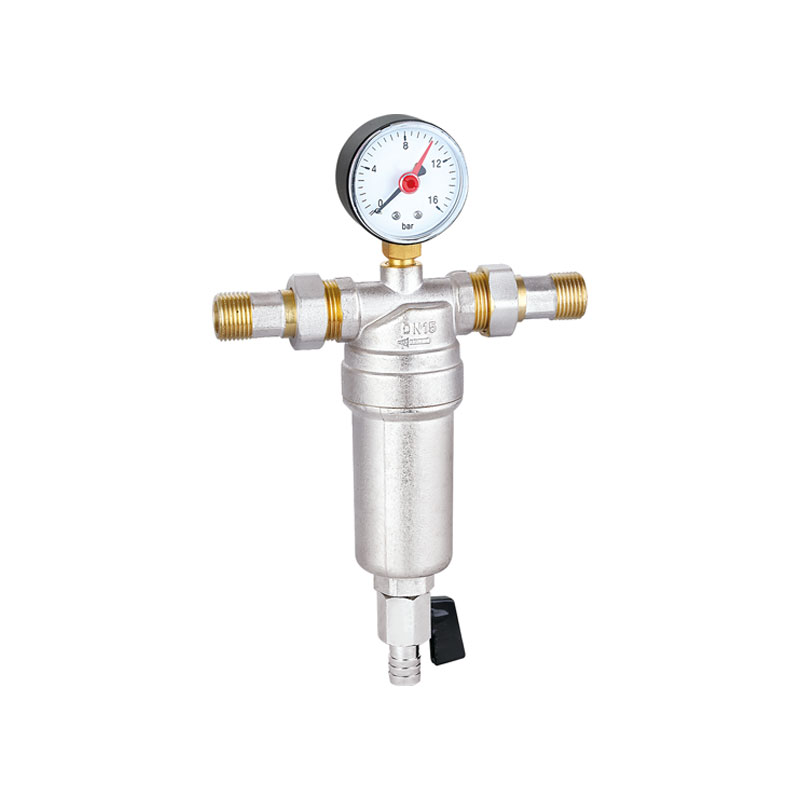 Messingflasche Wasserfilter mit Manometer für Kaltwasser AMT-3021